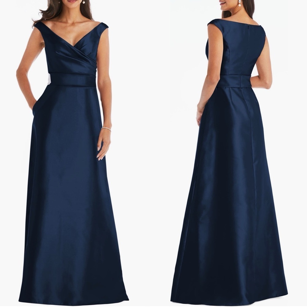 ALFRED SNUG Navy Off The Shoulder Gown 2